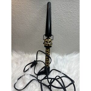 Hot Shot Tools 1" Cheetah Leopard Tapered Curling Wand Adjustable Temp UL35126